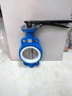 手柄蝶阀 手动对夹蝶阀DN50 100 D71F 手动四氟密封蝶阀