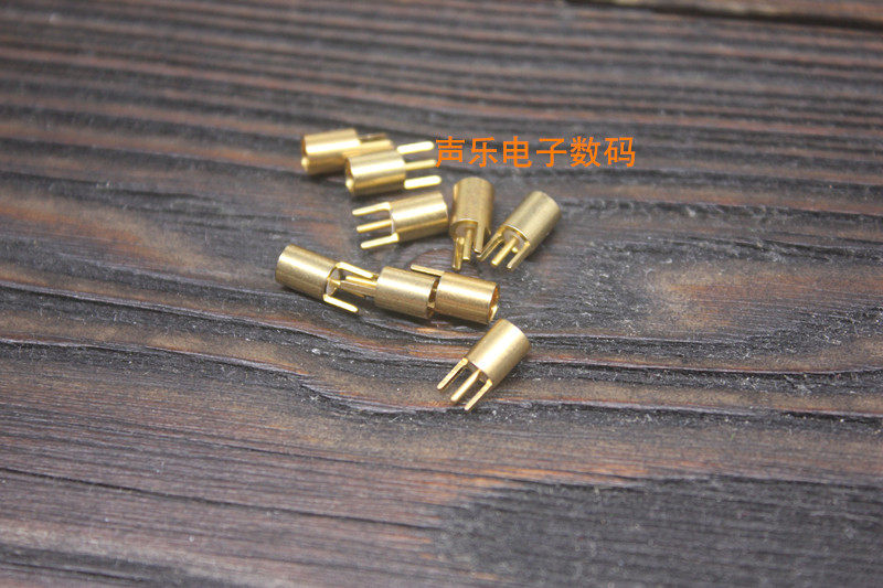 mmcx插座 圆形 直插座外壳 镀金插座 diy耳机材料