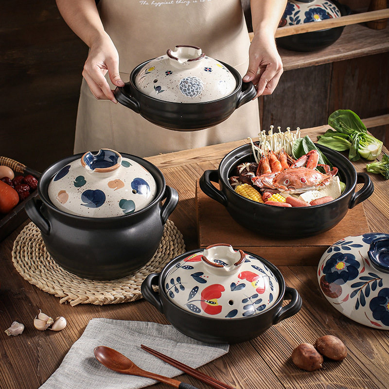 多美然 日式砂锅耐高温锂辉石陶瓷锅家用煤气煲汤锅煲仔饭防干烧