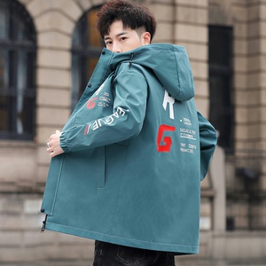 男士中长款连帽时尚休闲夹克外套XZ313B-1-S188图片