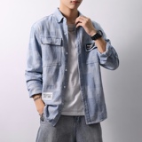 CY953-P65春秋季主推加厚高品质日系男士宽松牛仔衬衣XZ313B-1，男装衬衫，星座313B-2