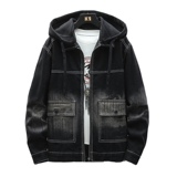 外套男秋季高品质时尚休闲连帽牛仔夹克上衣XZ313B-1-NZ950--P90，男装夹克，星座313B-2