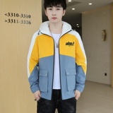 夹克男秋季潮流ins男士连帽休闲时尚夹克外套XZ313B-1-JK709-P50，男装夹克，星座313B-2