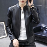 秋季新款男士休闲薄款皮衣夹克修身外套XZ313B-1-PY3908-P100，男装皮衣，星座313B-2