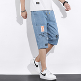 夏季新款流行时尚牛仔短裤男休闲七分裤XZ313B-1-NZ810，男装休闲裤，星座313B-2