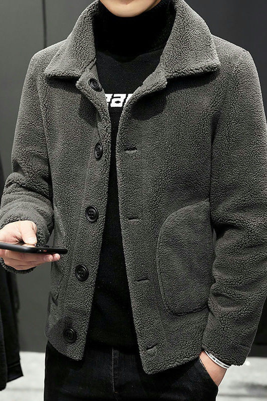 主推款秋冬双面穿夹克男颗粒绒短款毛呢外套XZ313B-1-M187-P120,男装毛呢大衣,星座313B-2