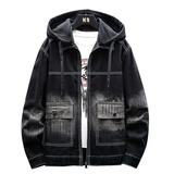 外套男秋季高品质时尚休闲连帽牛仔夹克上衣XZ313B-1-NZ950--P90，男装夹克，星座313B-2