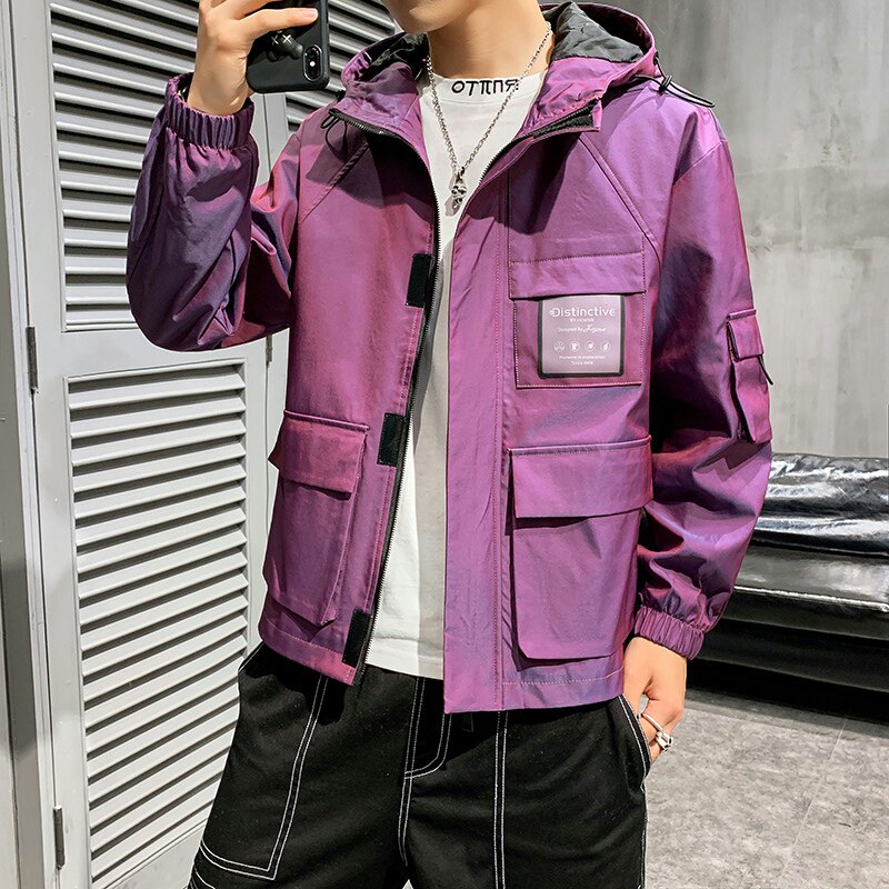 秋季新款男士时尚变色连帽工装夹克外套XZ313B-1-J,男装夹克,星座313B-2