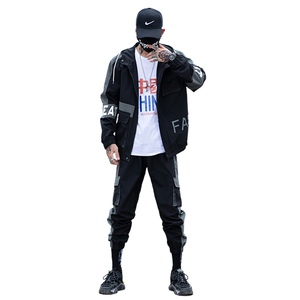 秋冬新款工装男帅气休闲加绒加厚套装XZ313B-1-A80115-P105图片