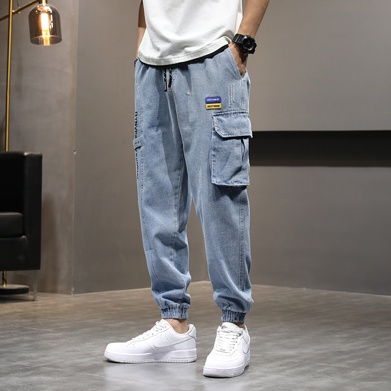 主推新款男士工装牛仔裤时尚休闲束脚九分裤XZ313B-1--K217-P45,男装休闲裤,星座313B-2