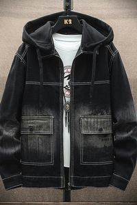 外套男秋季高品质时尚休闲连帽牛仔夹克上衣XZ313B-1-NZ950--P90图片