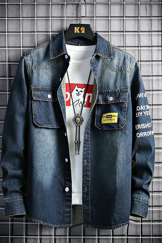 新款挂拍男士高品质牛仔时尚休闲长袖衬衣XZ313B-1-CY911-P55,男装衬衫,星座313B-2