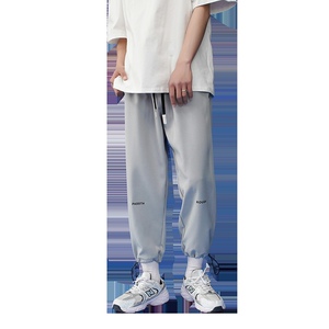 2021新款港风男士宽松休闲九分裤束脚裤XZ313B-1-K5005-P40图片