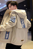 夹克男秋季新款潮流ins男士时尚连帽工装外套XZ313B-1-JK1202-P60，男装夹克，星座313B-2