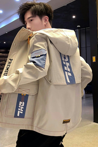 夹克男秋季新款潮流ins男士时尚连帽工装外套XZ313B-1-JK1202-P60图片
