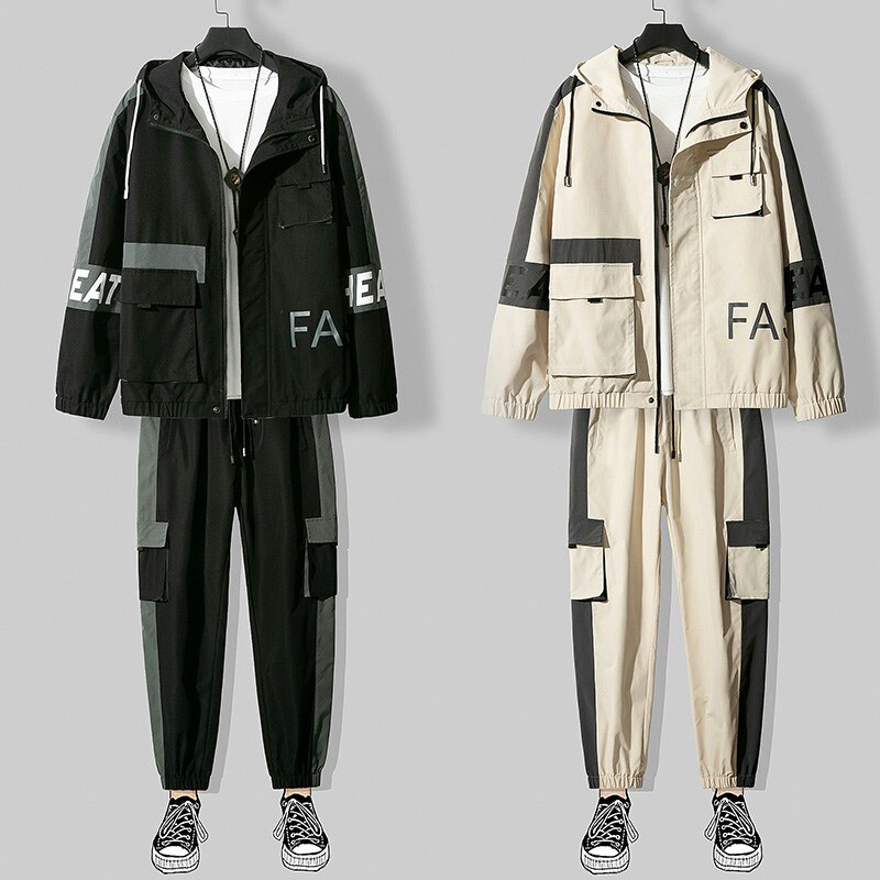 2021秋季新款工装男时尚帅气休闲套装两件套XZ313B-1-T80115-P85,男装休闲套装,星座313B-2