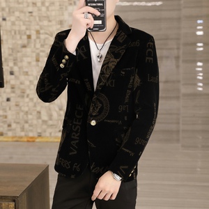 2021秋季高品质男士修身休闲小西服外套上衣XZ313B-1-XF353-P90图片