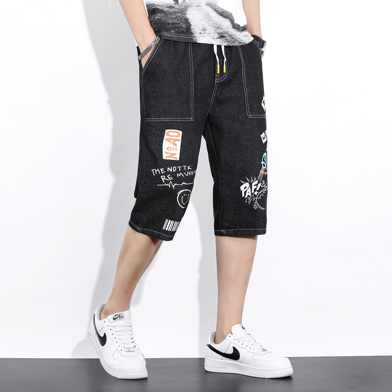 夏季新款流行时尚牛仔短裤男休闲七分裤XZ313B-1-NZ810,男装休闲裤,星座313B-2