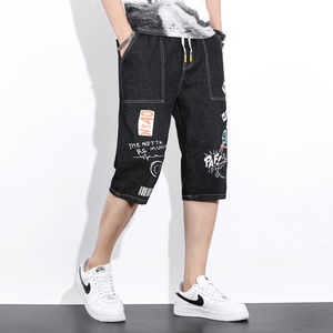 夏季新款流行时尚牛仔短裤男休闲七分裤XZ313B-1-NZ810图片