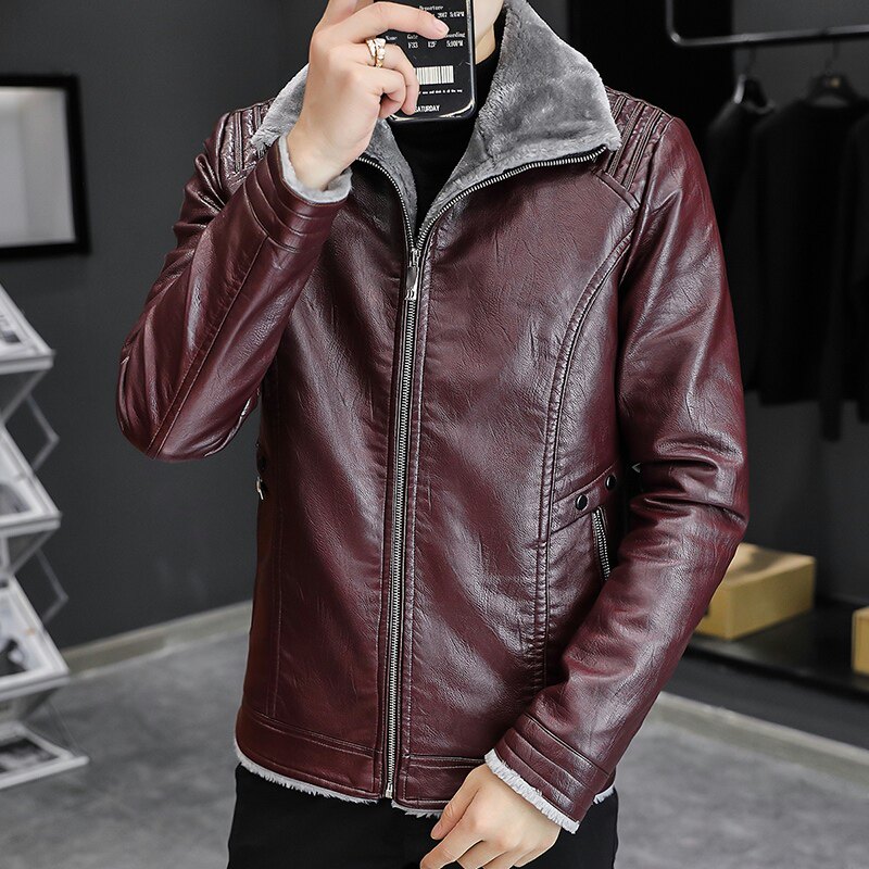 秋冬加绒j加厚皮衣型男帅气个性皮夹克外套XZ313B-1-PY835-P120,男装皮衣,星座313B-2