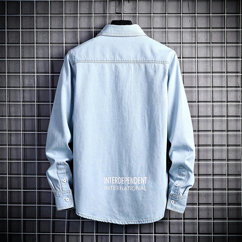 秋季新款男士高品质牛仔衬衣时尚修身长袖衬衫XZ313B-1-CY912-P55,男装衬衫,星座313B-2