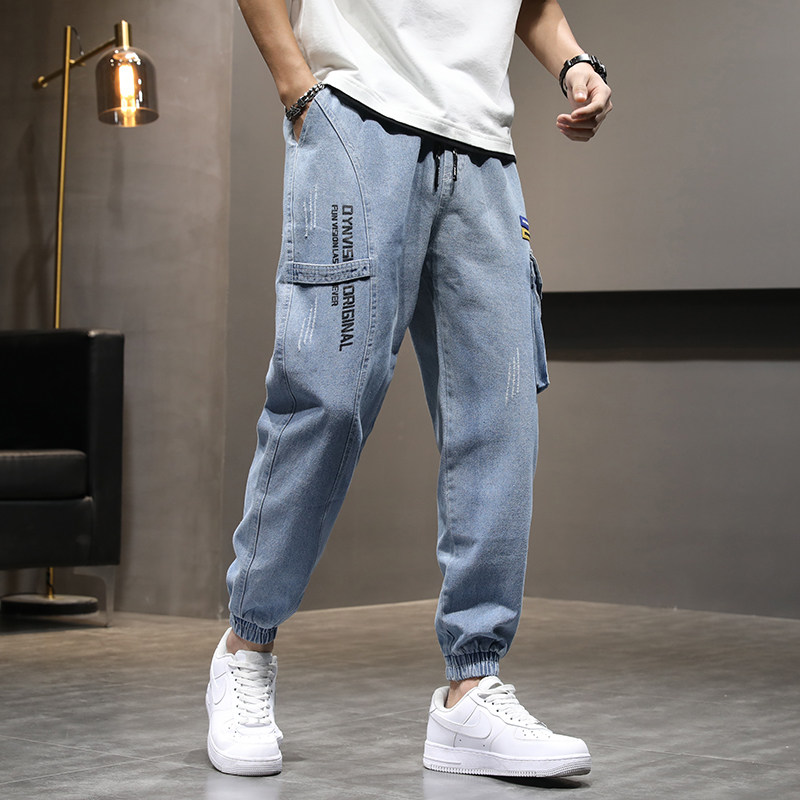 主推新款男士工装牛仔裤时尚休闲束脚九分裤XZ313B-1--K217-P45,男装休闲裤,星座313B-2
