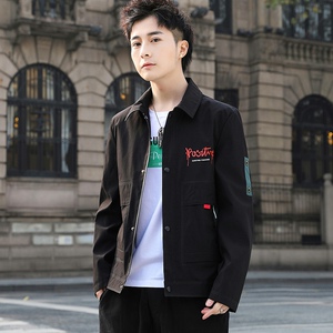 2021秋季休闲翻领男士潮流时尚夹克外套XZ313B-1-S186-P65图片