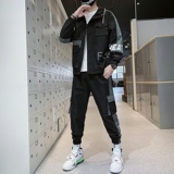 2021秋季新款工装男时尚帅气休闲套装两件套XZ313B-1-T80115-P85，男装休闲套装，星座313B-2