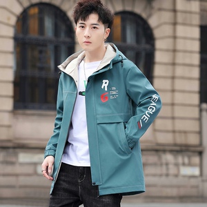 男士中长款连帽时尚休闲夹克外套XZ313B-1-S188图片
