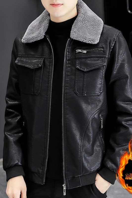 2021冬加绒加厚皮衣青年机车服皮夹克外套XZ313B-1-PY1902-P120,男装皮衣,星座313B-2