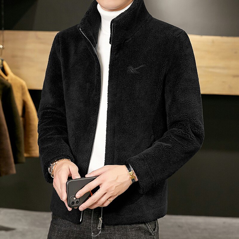 秋冬主推青年男士潮流颗粒绒立领夹克外套M1188-P135控价178，男装毛呢大衣，星座313B-2