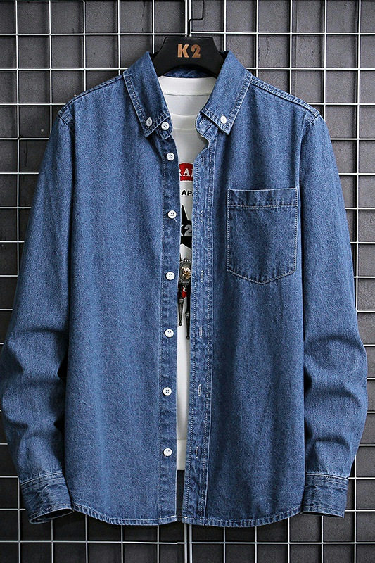 秋季薄款牛仔衬衣时尚简约休闲长袖衬衫XZ313B-1-CY8002-P50,男装衬衫,星座313B-2
