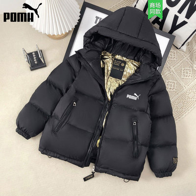 奥莱潮2025年秋冬季新款男童黑金加厚羽绒服女孩中大儿童装外套潮