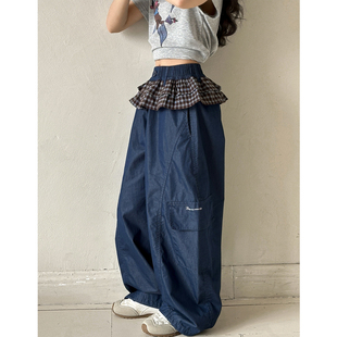 女童裤子春装2026新款女大童超好看工装裤初中生宽松韩系休闲裤子