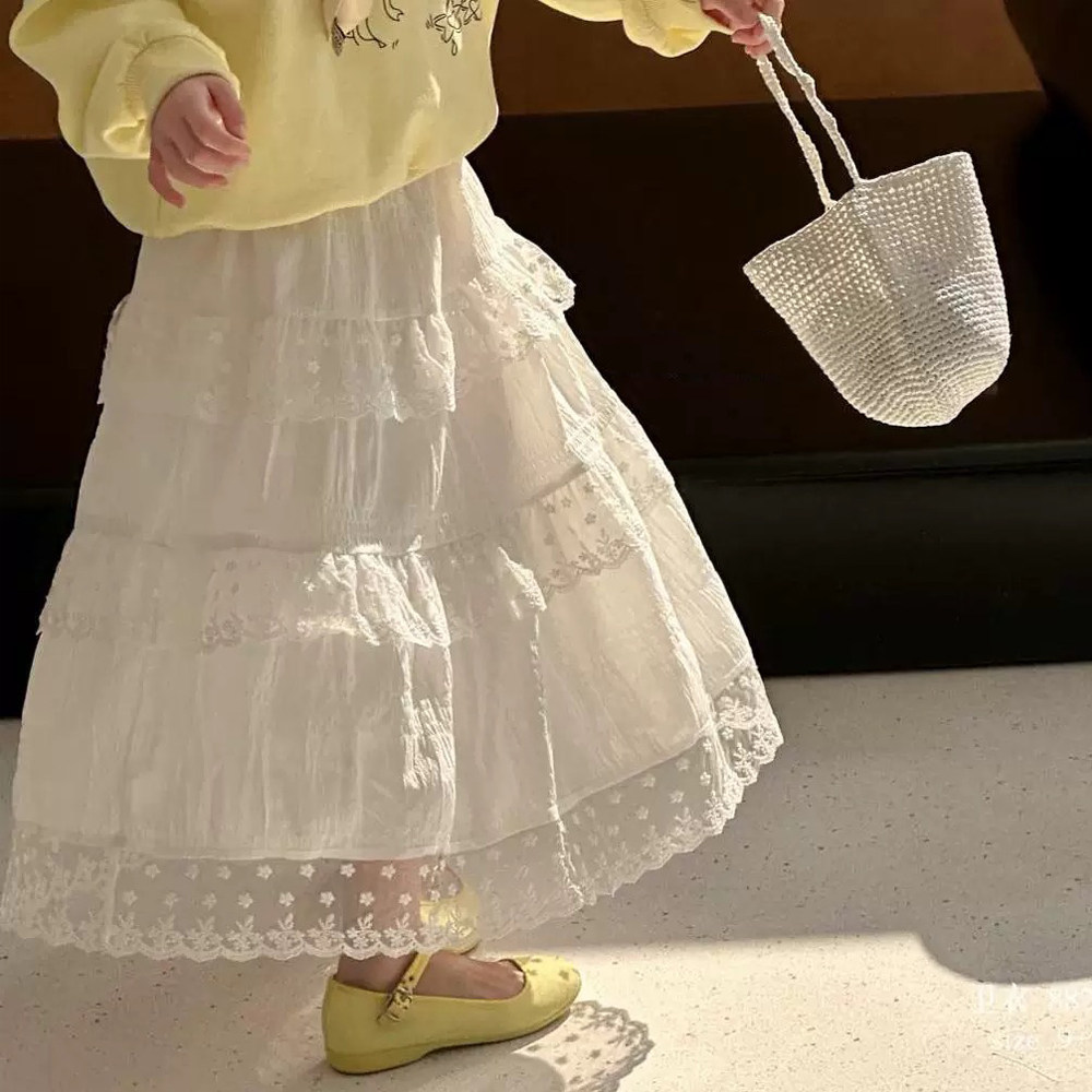 女童半身裙春秋2026新款韩版女孩秋装蕾丝拼接白色公主裙秋季裙子,童装/婴儿装/亲子装,半身裙,淘宝优惠券,粉丝福利购,淘宝优惠卷