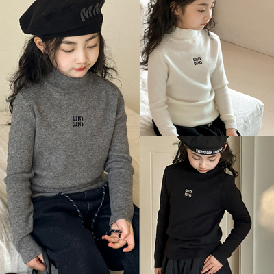 女童半高领针织衫中大童内搭