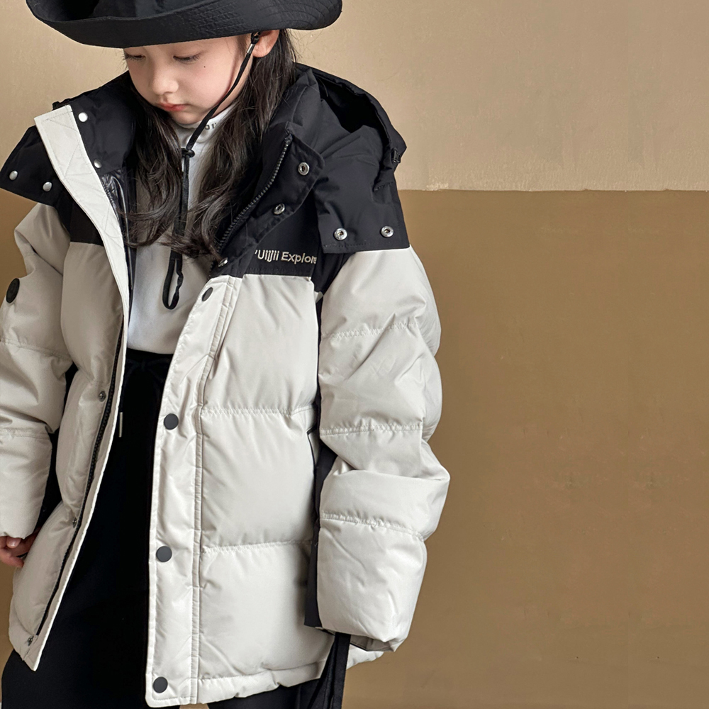 女童加厚羽绒服白鸭绒中长款外套