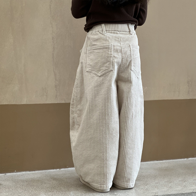 女童灯芯绒直筒裤宽松洋气裤子