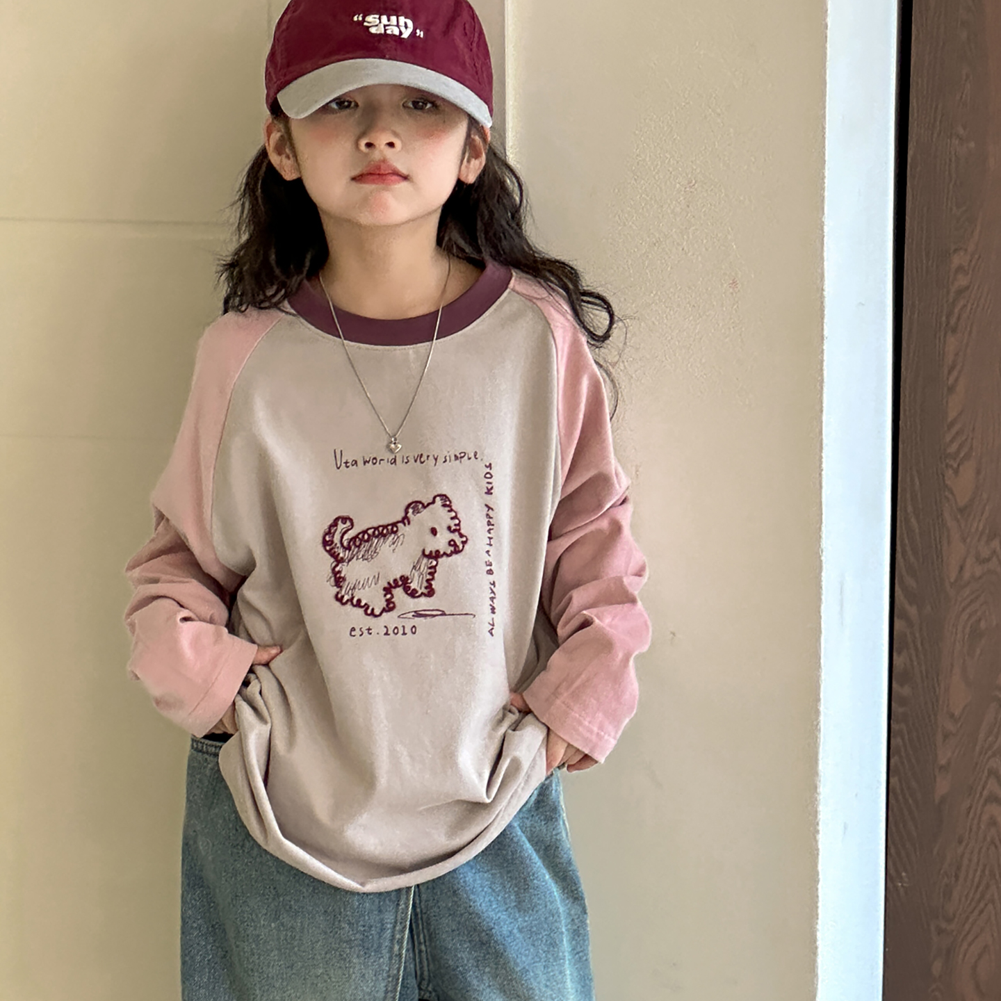 女童加厚长袖T恤2025新款秋装