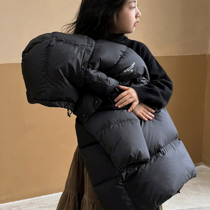 女童羽绒服2023新款洋气冬季儿童长款加厚过膝中大童洋气连帽外套