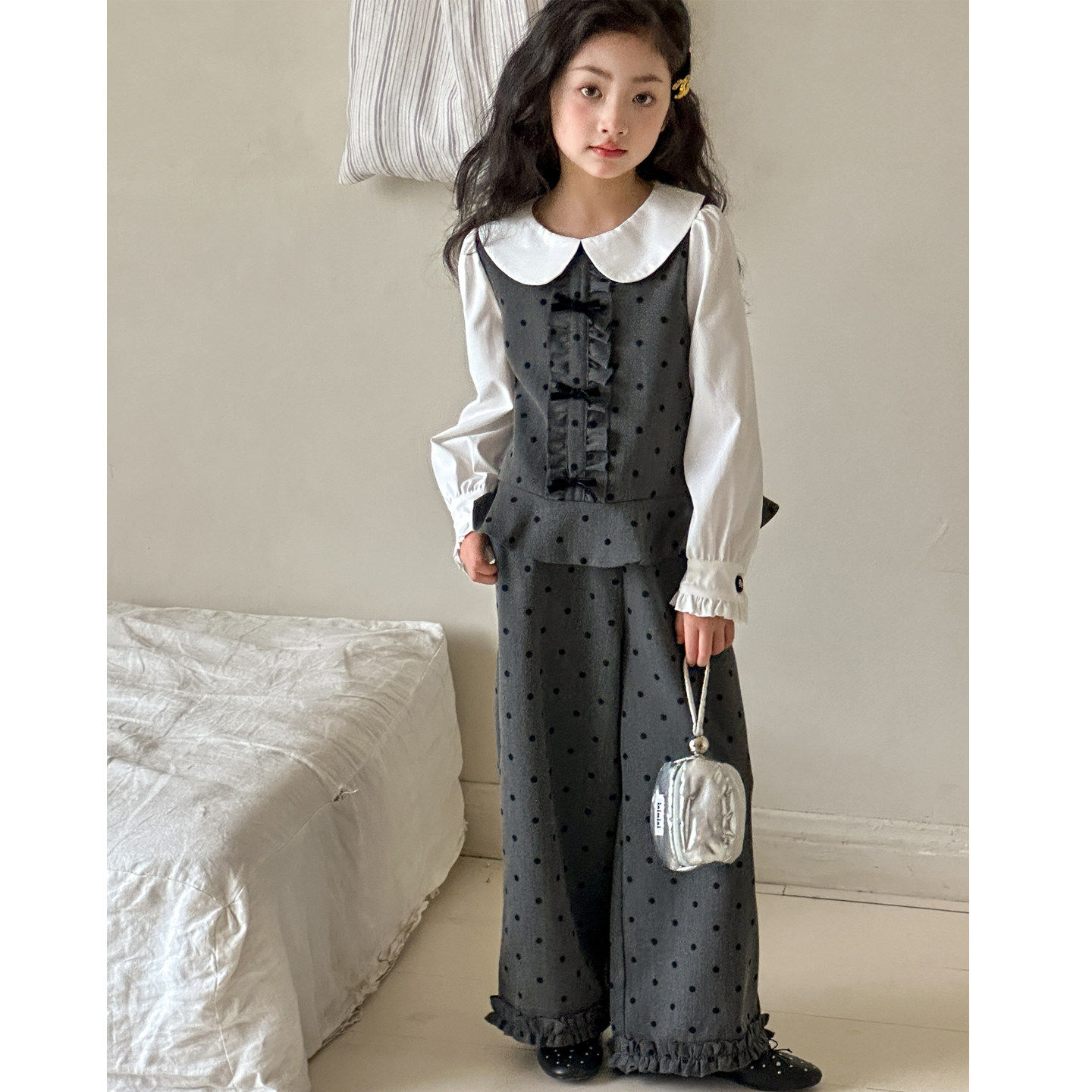 女童套装春秋2026新款韩国童装初中生超好看上衣女大童春装两件套