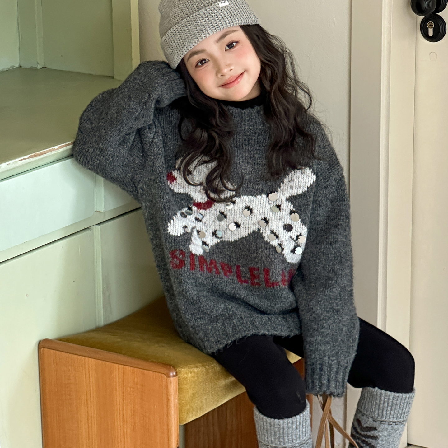 女童毛衣2025秋冬新款儿童卡通毛线衣冬季保暖内搭女大童针织上衣