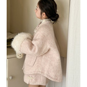 女童拜年服套装 呢子大衣两件套 女大童年服儿童新中式 2026冬季 新款