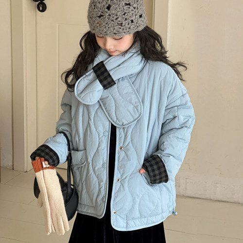 女童棉服外套2025秋冬新款两面穿