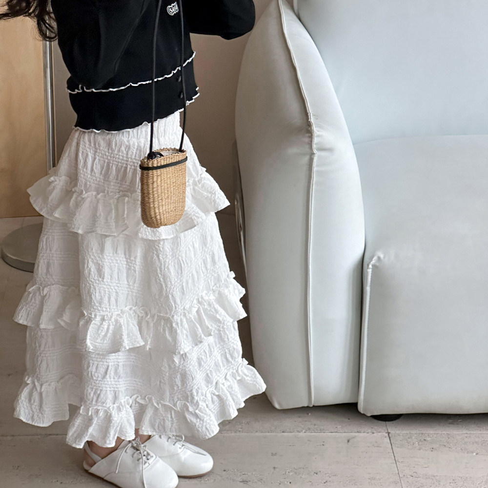 女童半身裙春秋款2026新款儿童荷叶边裙子女大童白色公主裙蛋糕裙,童装/婴儿装/亲子装,半身裙,淘宝优惠券,粉丝福利购,淘宝优惠卷