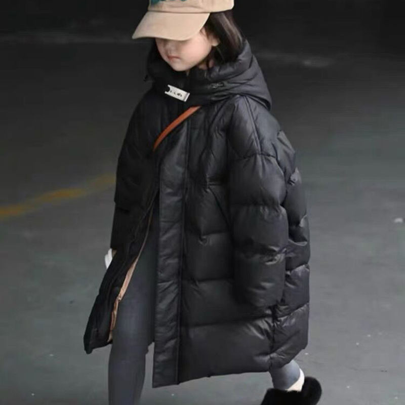 女童长款羽绒服连帽保暖外套