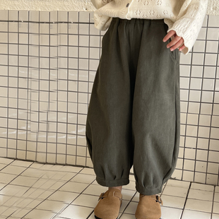 女童裤子春秋款2026新款儿童休闲裤春装洋气女大童直筒束脚灯笼裤