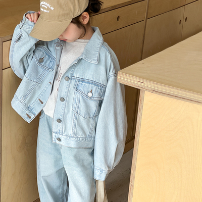 洋气韩版时髦春秋款女童牛仔外套