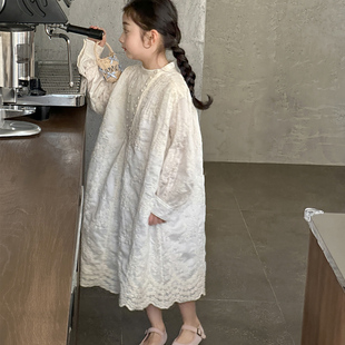 女童春装连衣裙2026新款韩版女大童蕾丝花边长袖公主裙儿童公主裙