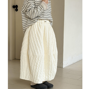 女童半身裙秋冬装女大童高腰时尚气质加绒裙小香风超好看加厚棉裙